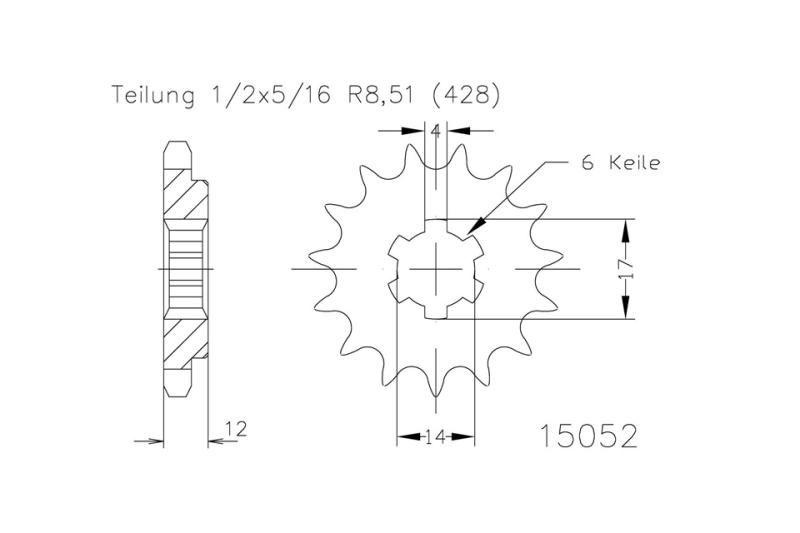 Kettenritzel, 13 Zähne