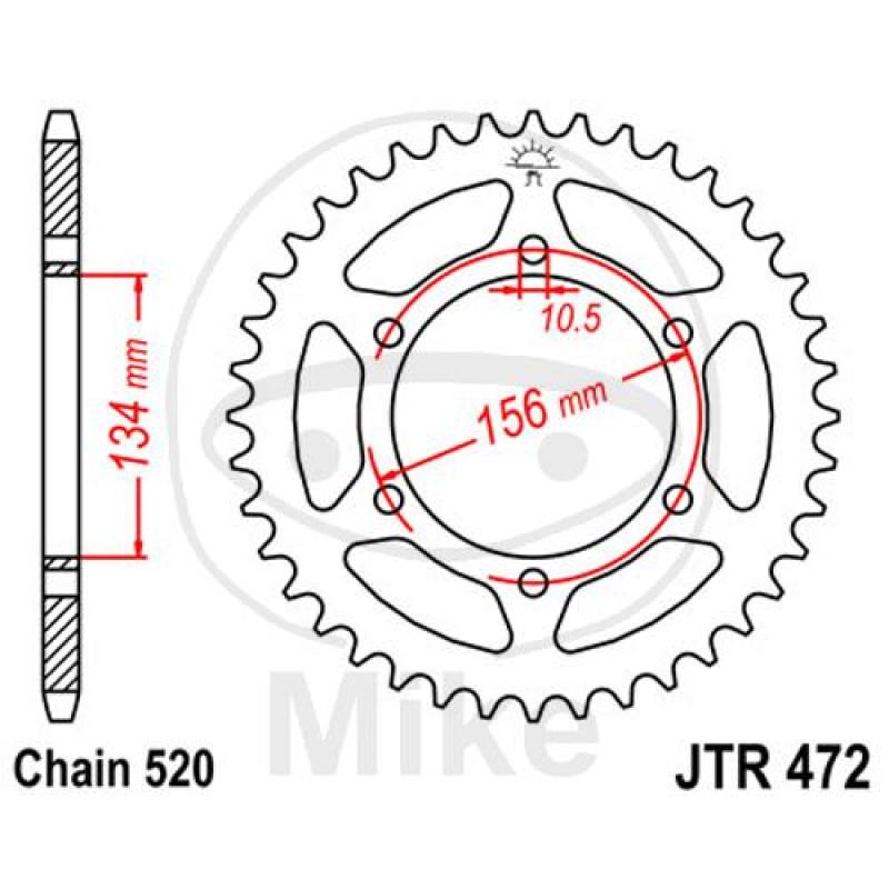 Kettenrad, 40Z, Teil.: 520, Innen Ø : 134, Lochkr.: 156