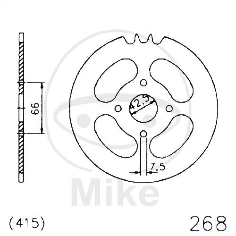 Kettenrad, 42Z, Teil.: 415 schwarz, Innen Ø : 42.5, Lochkr.: 066