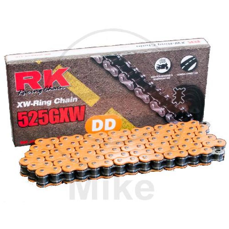 RK XW-Ring-Kette, orange 525GXW/104, offen mit Nietschloss