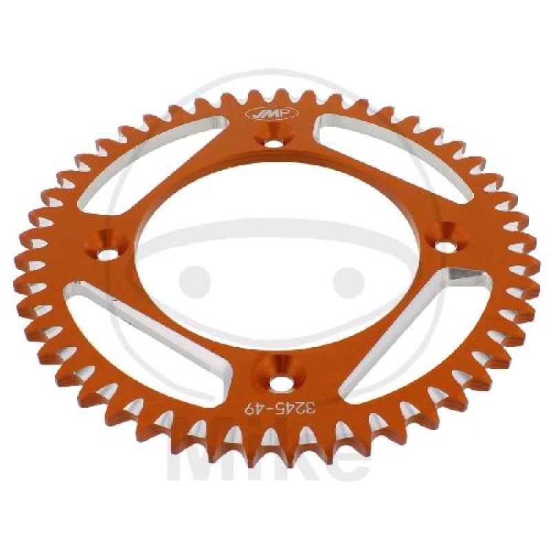 Alu-Kettenrad: 49Z, Teil.: 428 orange, JMP , Innen Ø : 110, Lochkr.: 132