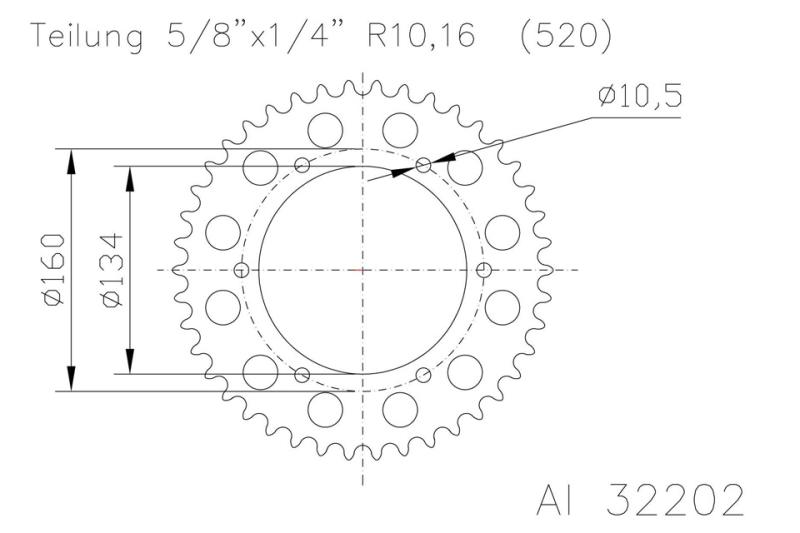 Alu-Kettenrad, 47 Zähne