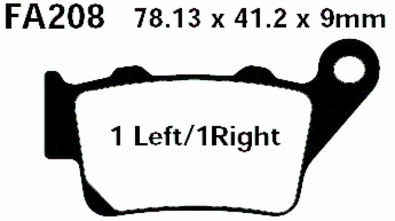 Bremsbelag - Satz Redstuff TT Carbon/Grafit (organisch) (EBC), FA208TT