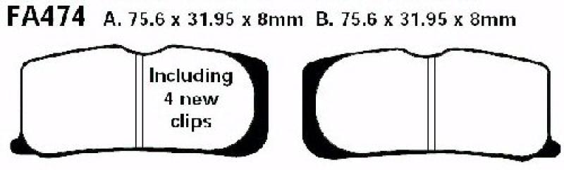 Bremsbelag - Satz Blackstuff (organisch) (EBC), FA474