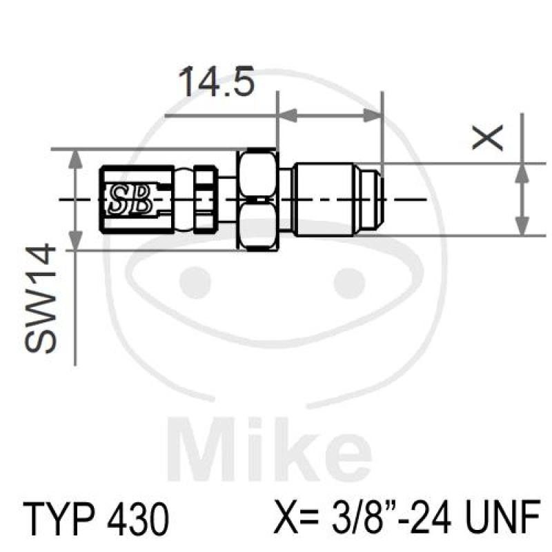 Aussengewinde, beweglich, Vario, TYP430 3/8-24 UNF+Y in