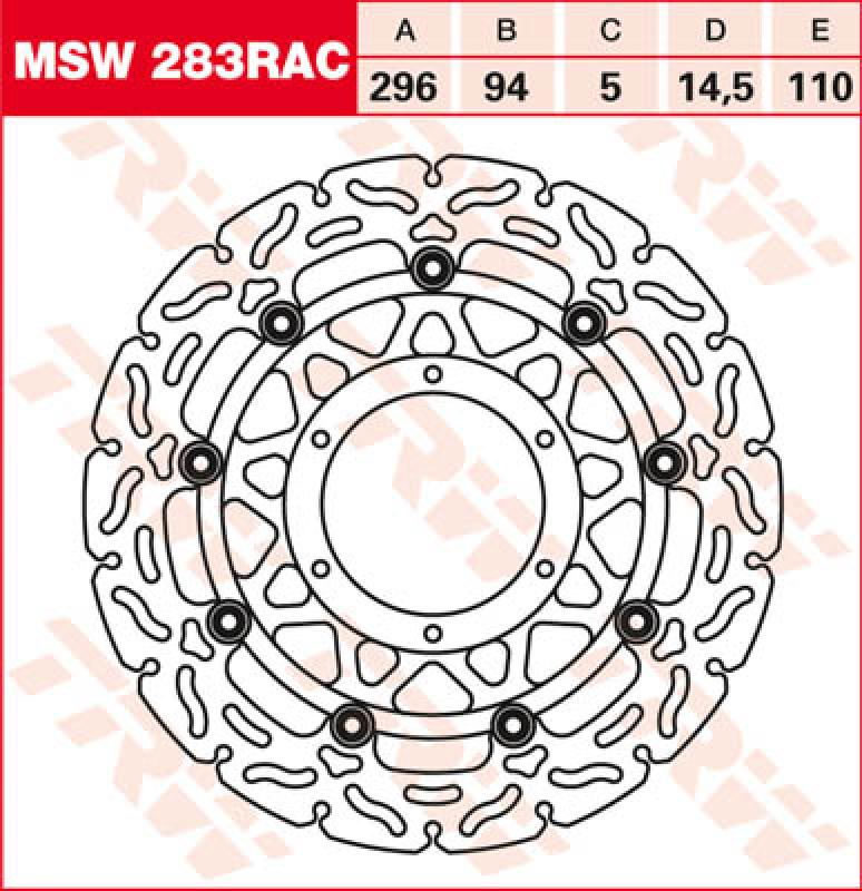 Bremsscheibe MSW283RAC, schwimmend