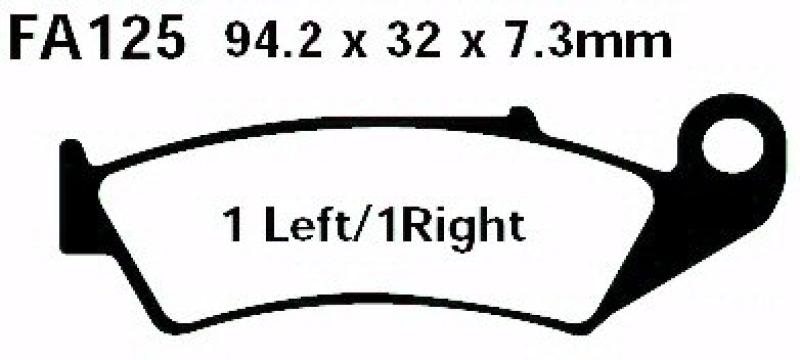 Bremsbelag - Satz Sintermetall Goldstuff (EBC), FA125R
