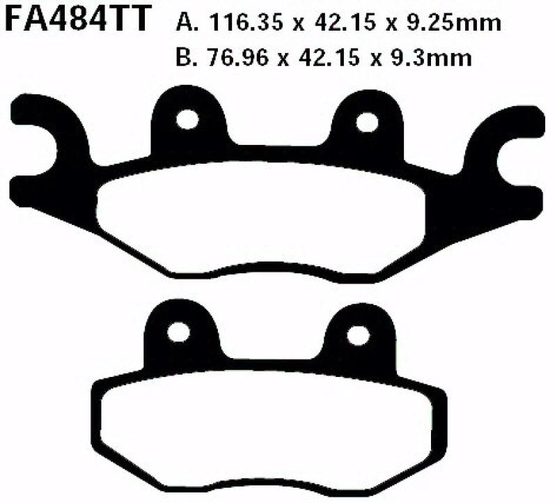 Bremsbelag - Satz Redstuff TT Carbon/Grafit (organisch) (EBC), FA484TT