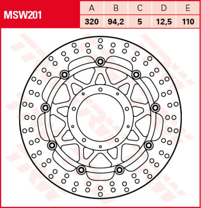 Bremsscheibe MSW201, schwimmend