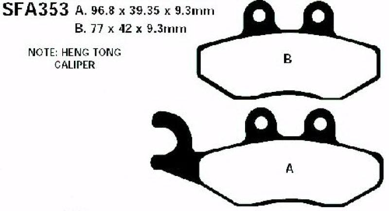 Bremsbelag - Satz Scooter (organisch) (EBC), SFA353