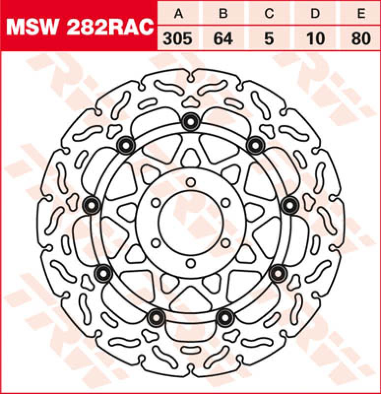 Bremsscheibe MSW282RAC, schwimmend