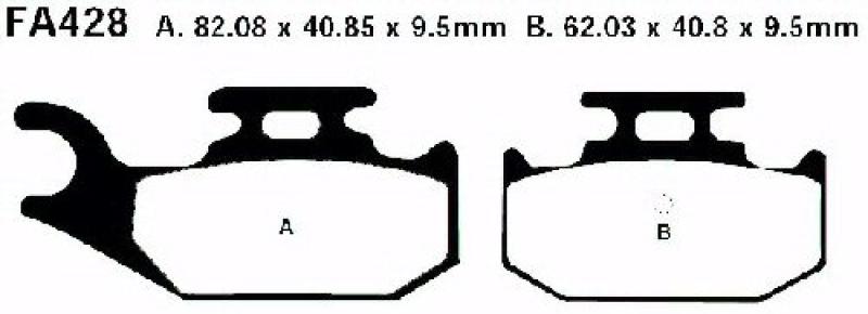 Bremsbelag - Satz Redstuff TT Carbon/Grafit (organisch) (EBC), FA428TT