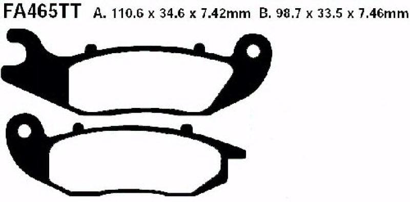 Bremsbelag - Satz Redstuff TT Carbon/Grafit (organisch) (EBC), FA465TT