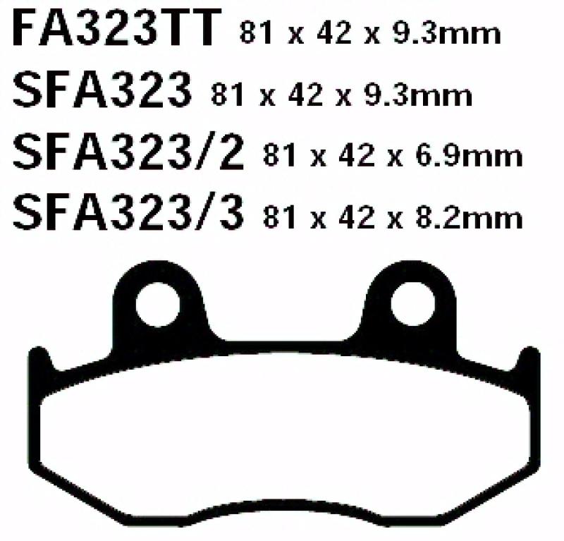 Bremsbelag - Satz Scooter (organisch) (EBC), SFA323