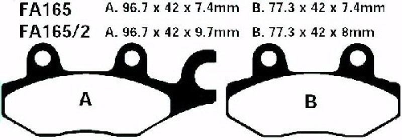 Bremsbelag - Satz Redstuff TT Carbon/Grafit (organisch) (EBC), FA165TT