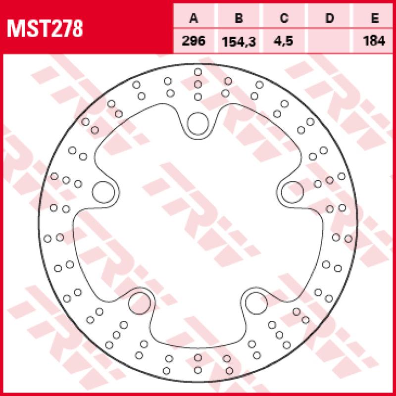 Bremsscheibe MST278, starr