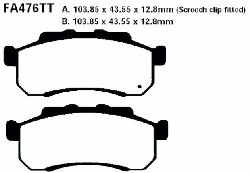 Bremsbelag - Satz Redstuff TT Carbon/Grafit (organisch) (EBC), FA476TT