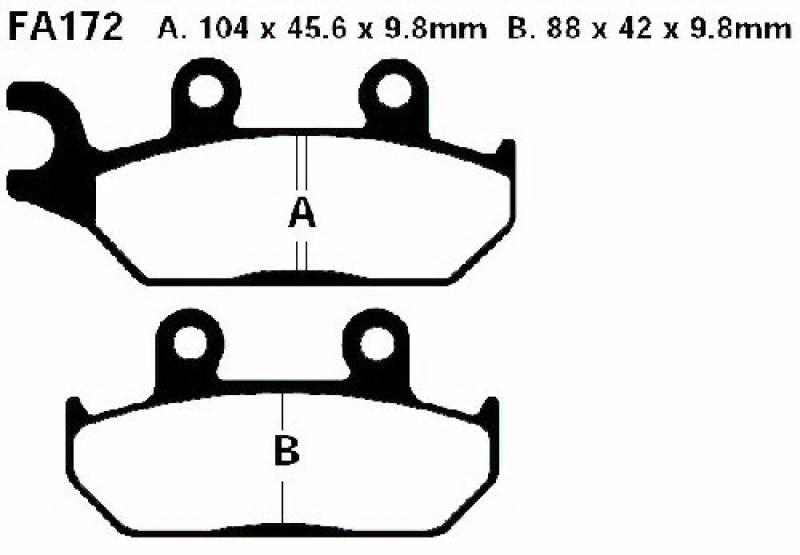 Bremsbelag - Satz Redstuff TT Carbon/Grafit (organisch) (EBC), FA172TT