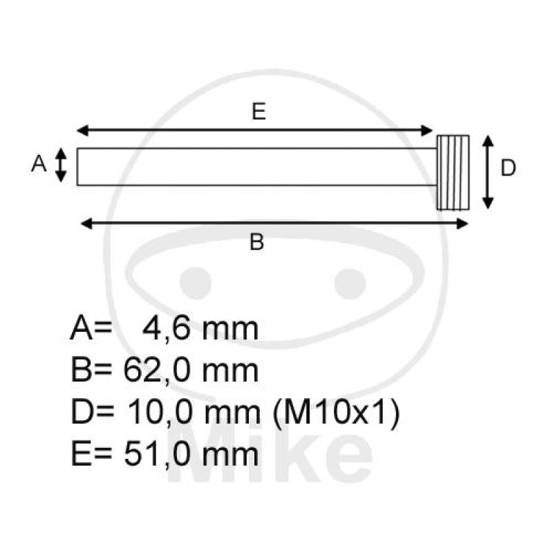 Gleitstift für Bremsklötze, Tourmax