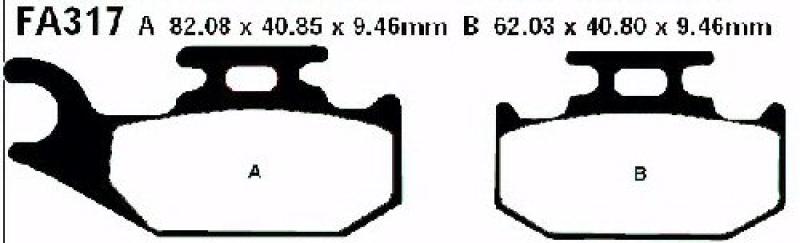 Bremsbelag - Satz Redstuff TT Carbon/Grafit (organisch) (EBC), FA317TT