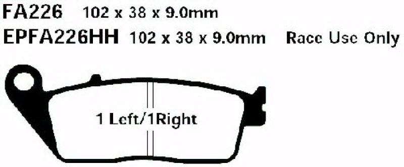 Bremsbelag - Satz Blackstuff (organisch) (EBC), FA226