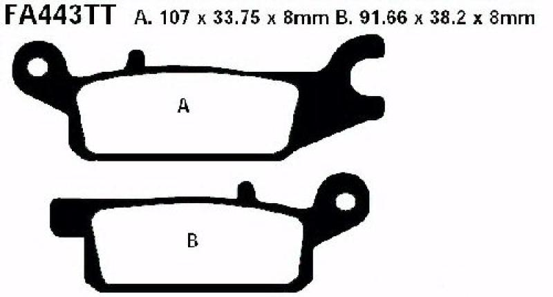 Bremsbelag - Satz Redstuff TT Carbon/Grafit (organisch) (EBC), FA443TT