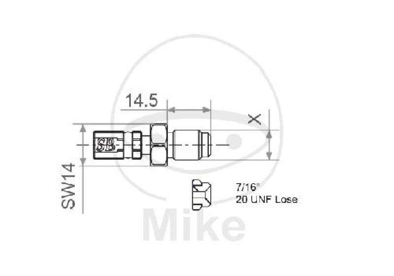 Aussengewinde, beweglich, Vario, TYP440 7/16-20 UNF in