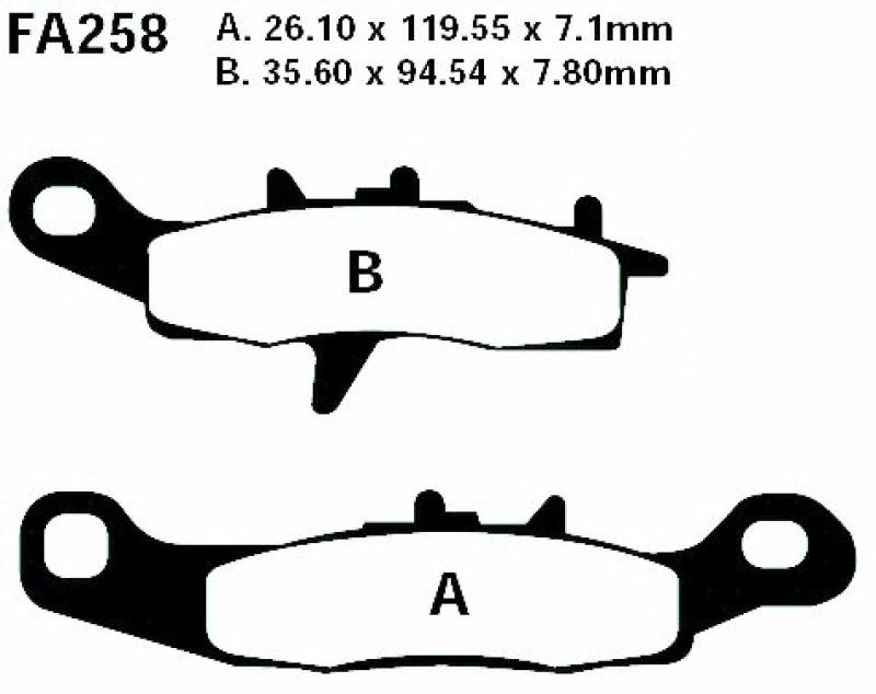 Bremsbelag - Satz Redstuff TT Carbon/Grafit (organisch) (EBC), FA258TT