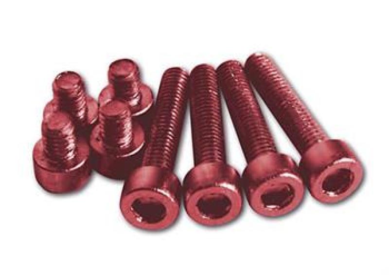 Aluminium screw set M5 red anodized