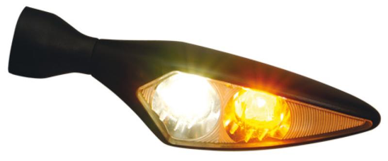 LED-Blinker/Positionsleuchte Micro Rhombus PL, schwarz, vorne links