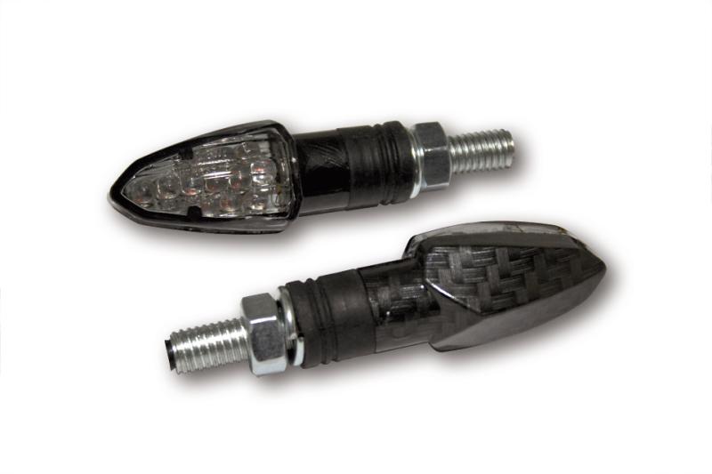 LED-Blinker LIZZARD, Carbon Look, getöntes Glas