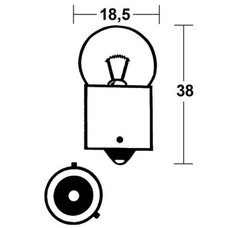 RY10W Glühlampe 12V 10W BAU15S, gelb