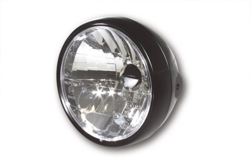 6-1/2 inch clear lens main headlamp for side mount, E-mark