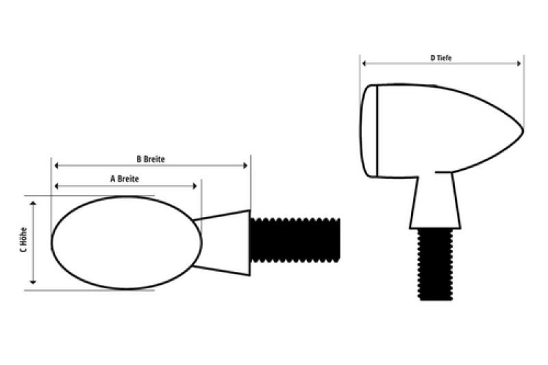 LED-Rücklicht MICRO-BULLET, schwarz, getönt