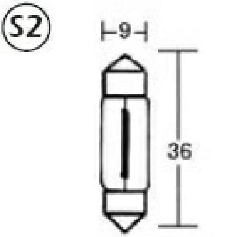 Soffitten Birne, 6V, Leist.: 5W, Masse: 9 X 36 (Stk.)