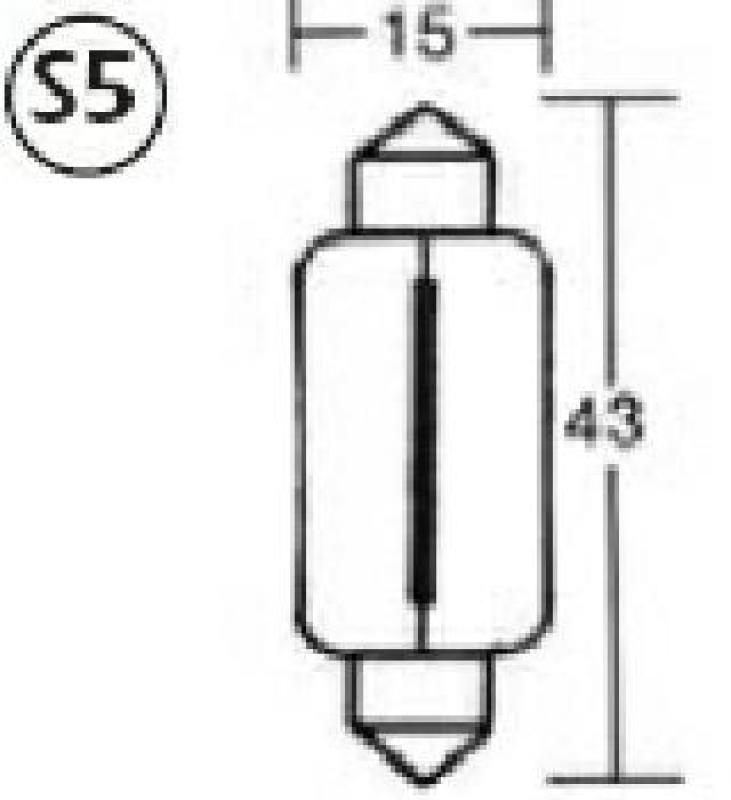 Soffitten Birne, 6V, Leist.: 15W, Masse: 15 X 43 (Stk.)