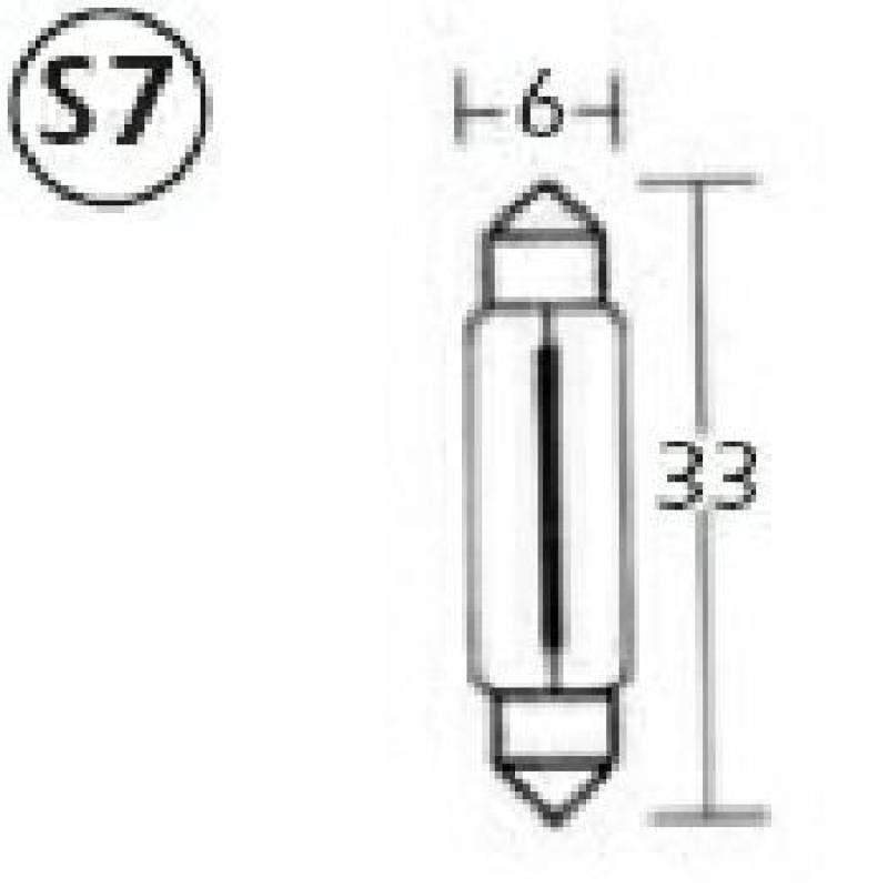 Soffitten Birne, 12V, Leist.: 3W, Masse: 6 X 33 (Stk.)