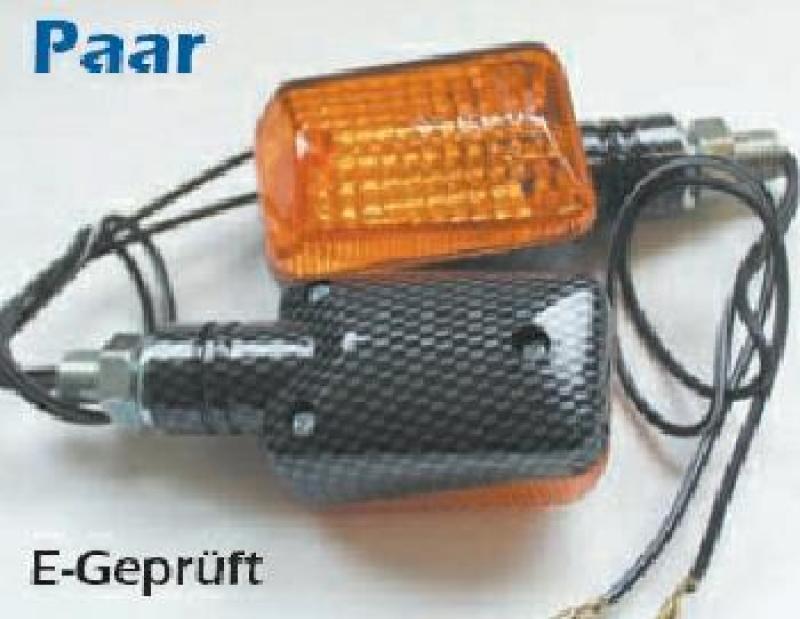 Miniblinker kurz, carbon, (Paar) E-Geprüft