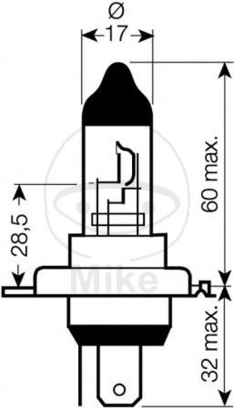 Glühlampe, 12V60/55W H4