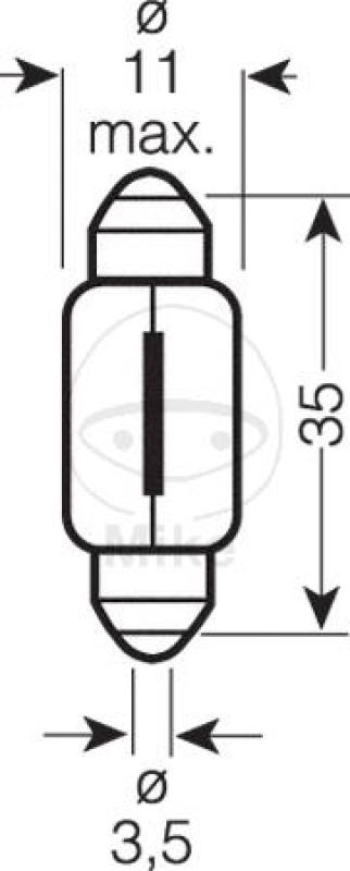 Glühlampe, 12V5W S8 36LG