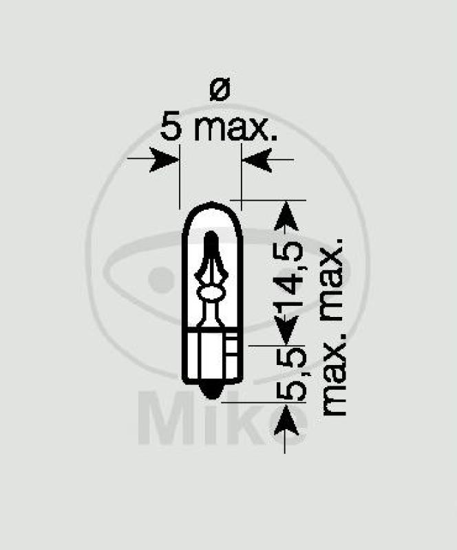 Glühlampe, 12V1,2W 2X4,6