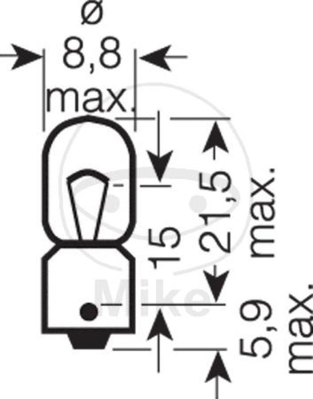 Glühlampe, 12V/6W BA9S, MINIXE