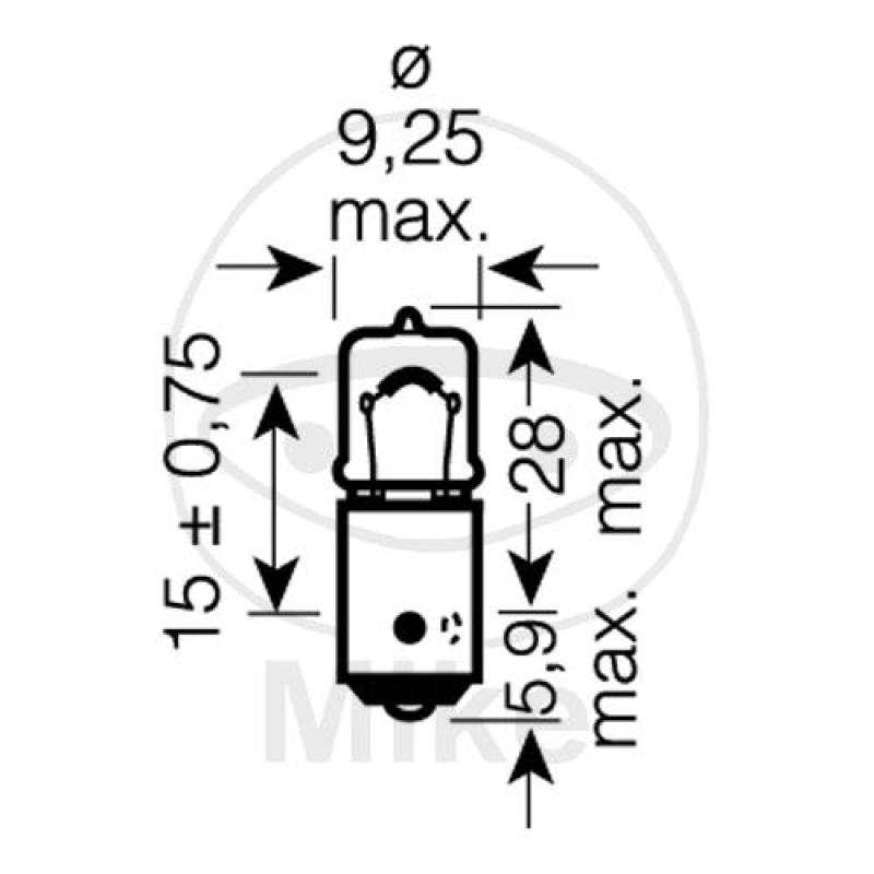 Glühlampe, 12V6W BAX9S