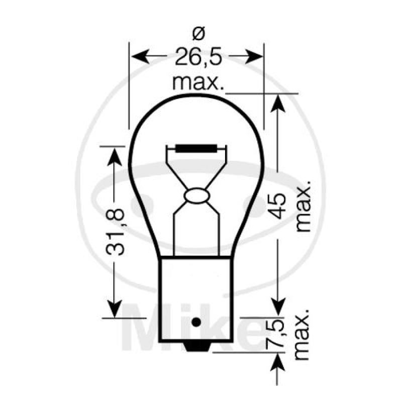 Glühlampe, 12V21W BA15S, Ultra Life