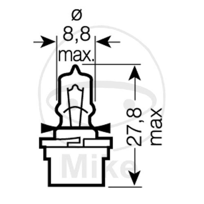 Glühlampe, 12V5W B10D, Sockel schwarz