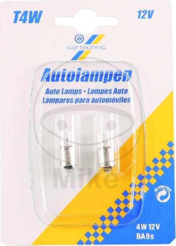 Glühlampe, 12V 4W BA9S, 2er Blister