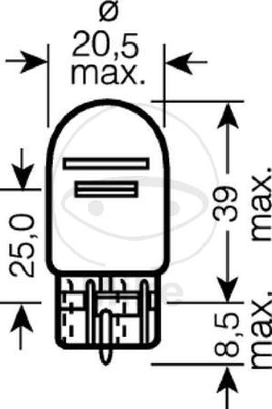 Glühlampe, 12V21/5W W3X16Q