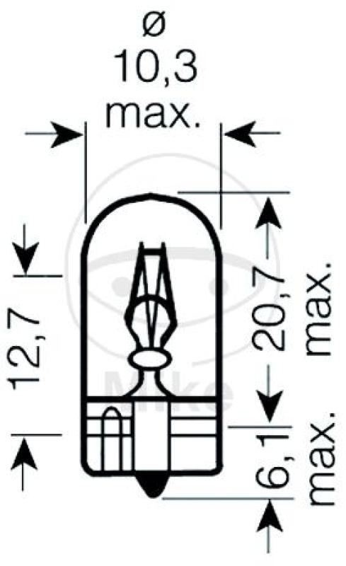 Glühlampe, 12V5W W2.1X9.5D, 2er Blister gelb