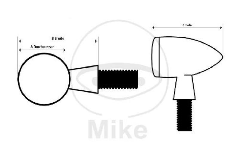 LED, Rückleuchte Bullet, mit Brems-/Rücklicht, chrom Highsider