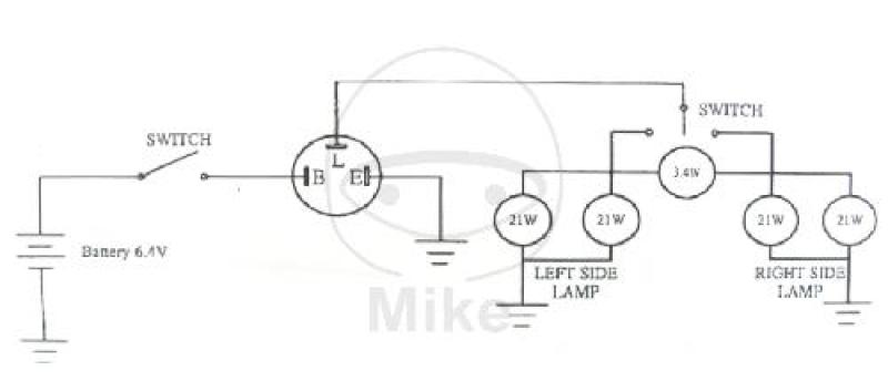 Blinkrelais, elektrisch, 6V, 3-polig